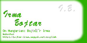 irma bojtar business card